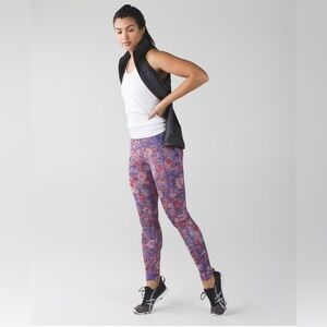 Lululemon Speed Tight IV Checker Blooms Multi size 6 EUC